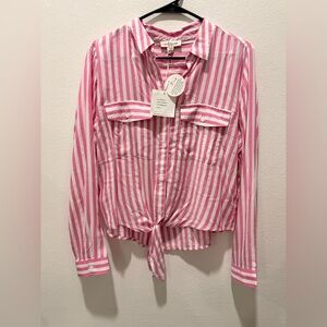 BEACHLUNCHLOUNGE COLLECTION STRIPPED BUTTON UP- NWT